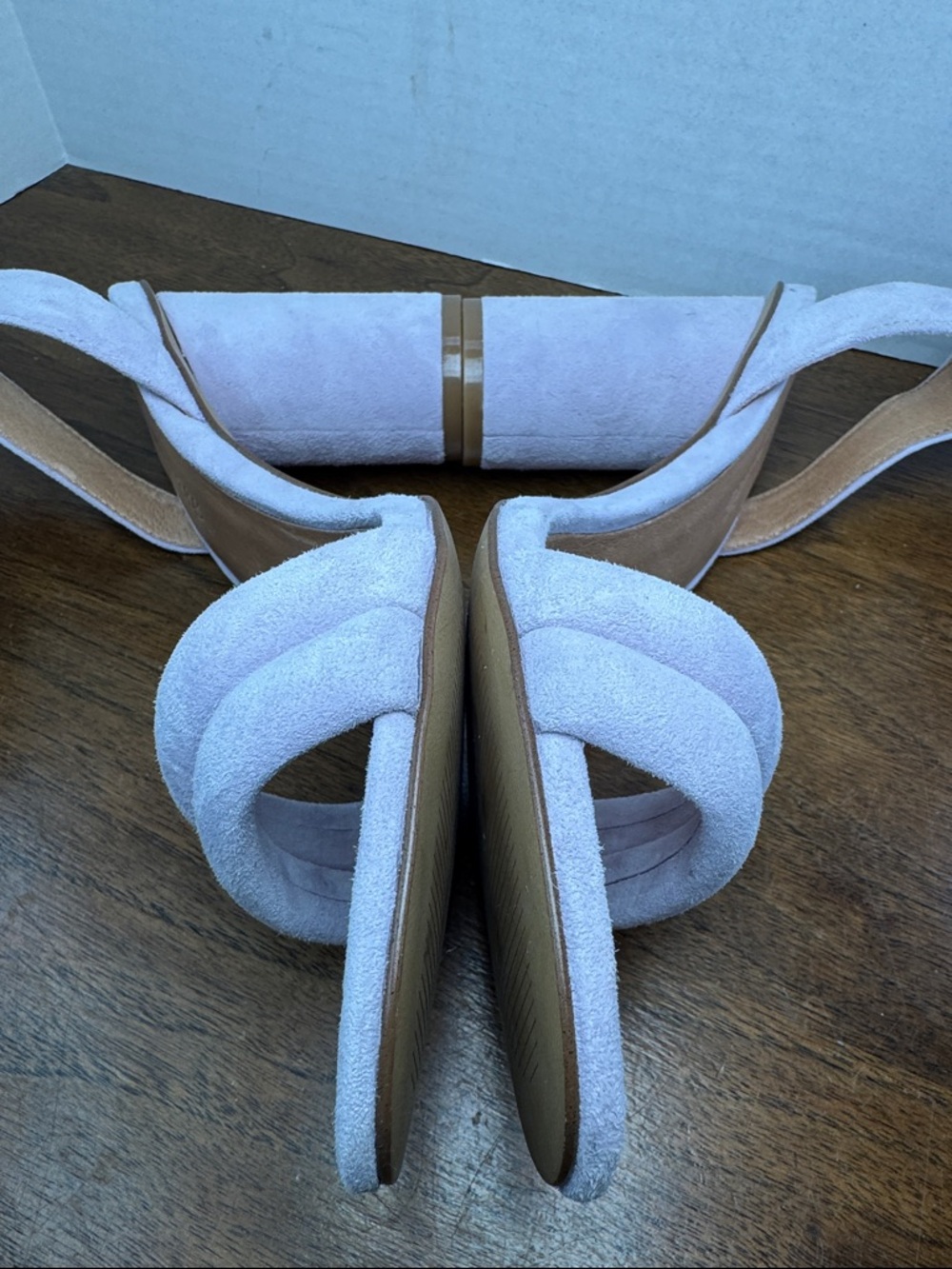 Madewell Rosalie Velvet Lilac Sexy Ankle Strap Sandals Chunky High Heels, sz 7.5 - Picture 7 of 13